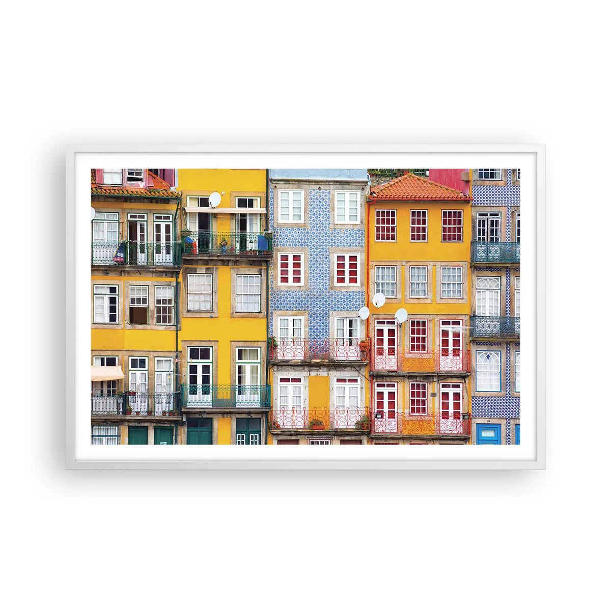 Affisch i vit ram - Gamla stans färger - 91x61 cm