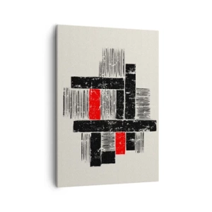 Canvastavla - Bild på duk - Rött och svart - 50x70 cm