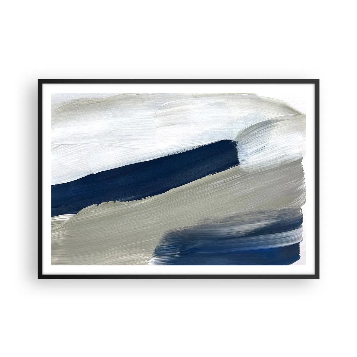 Affisch i svart ram - Möte med vitt - 100x70 cm