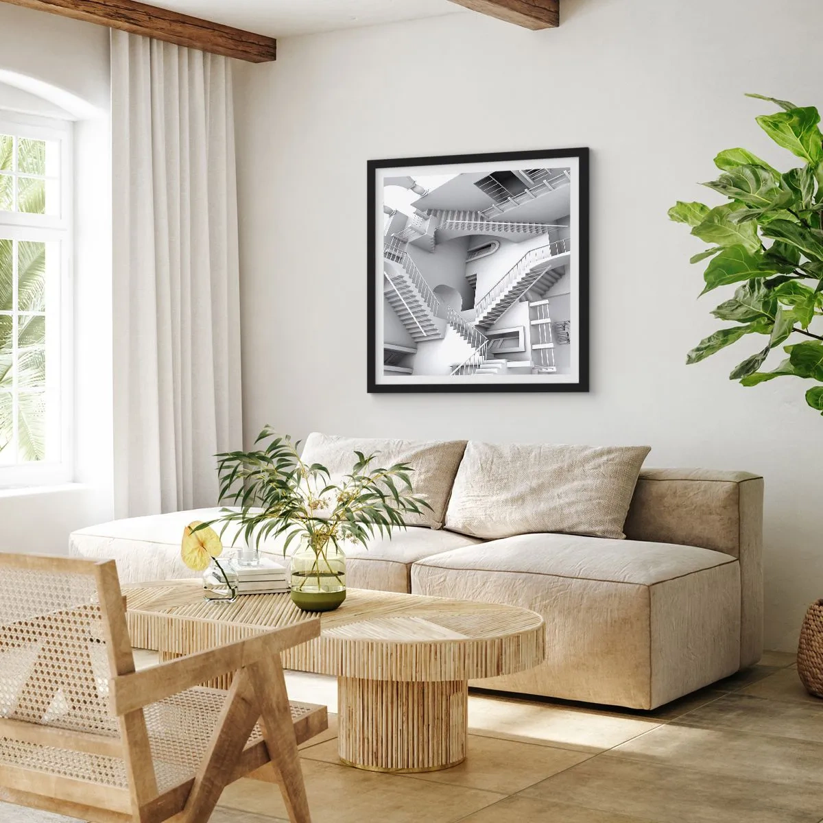Affisch i svart ram - Rummets paradoxer - 60x60 cm