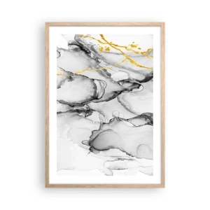 Affisch i ram av ljusek - Komposition med guldmotiv - 50x70 cm