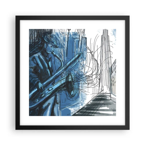 Affisch i svart ram - Stadsrapsodi - 40x40 cm