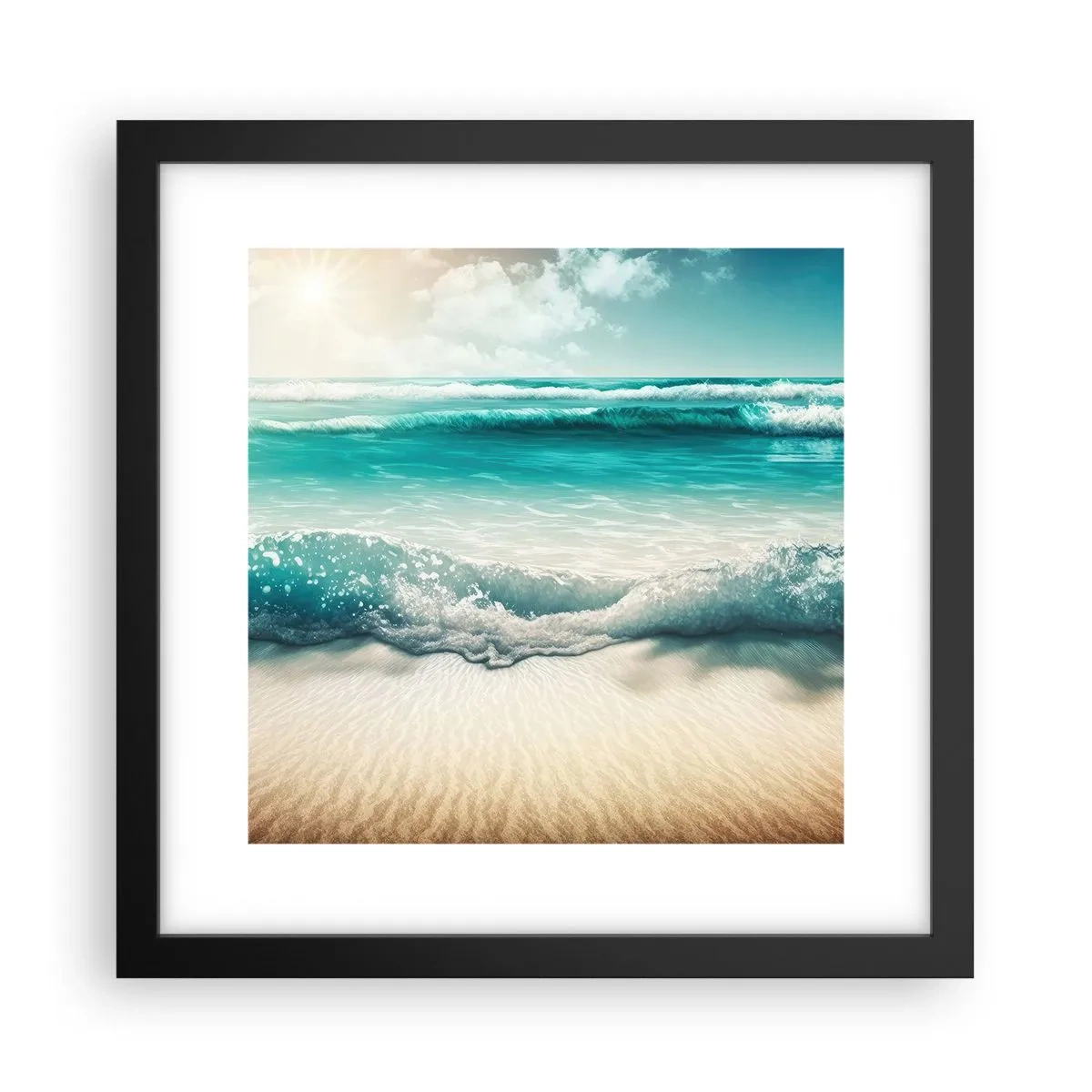 Affisch i svart ram - Lugnet i havet - 30x30 cm