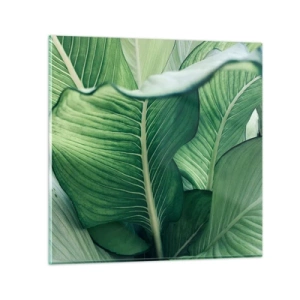 Glastavla - Bild på glas - Livet intensivt grönt - 30x30 cm