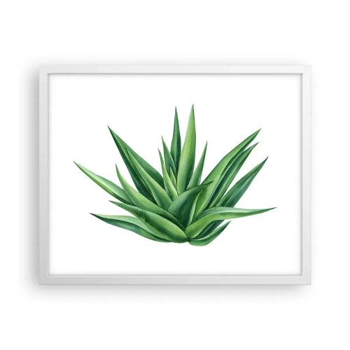 Affisch i vit ram - Grönt - styrka - liv - 50x40 cm