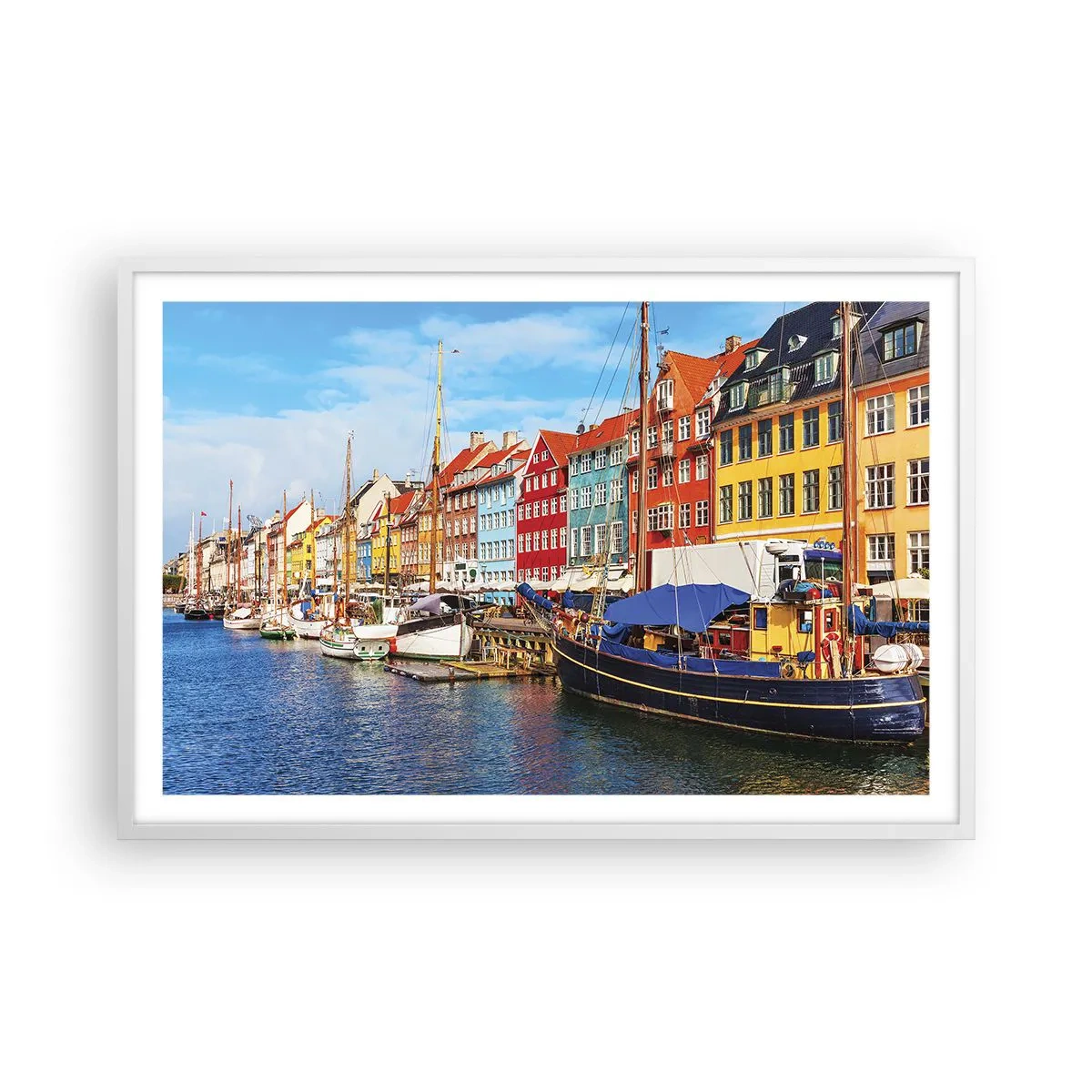 Affisch i vit ram - Glad kaj - 91x61 cm