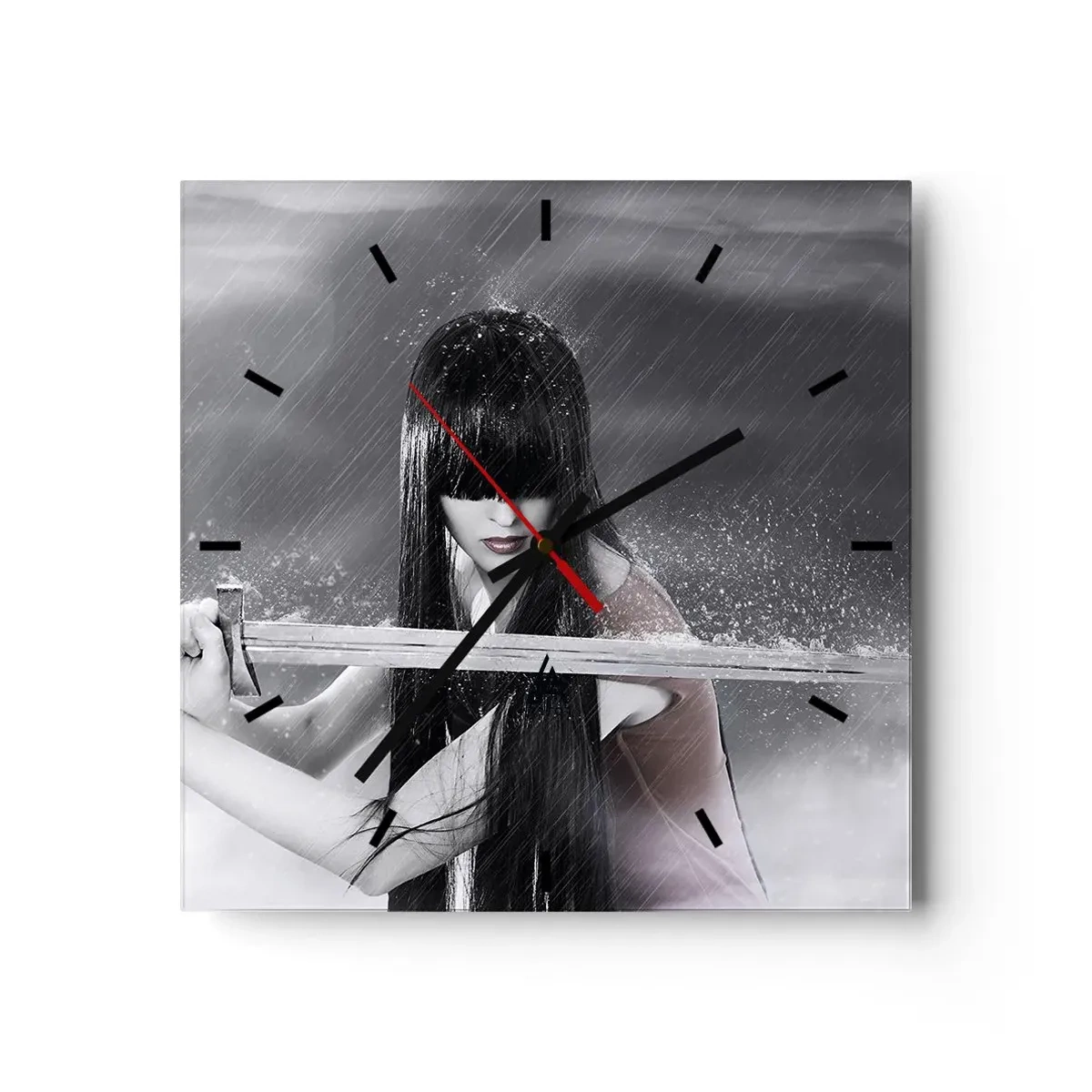 Väggklocka - Klocka på glas - Vacker och farlig - 40x40 cm