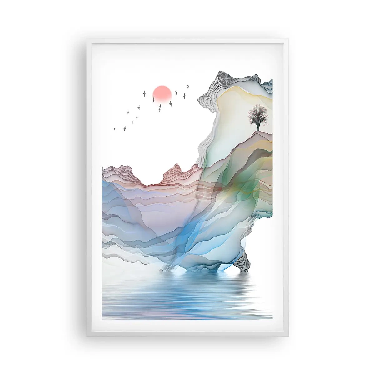 Affisch i vit ram - Mot kristallfjäll - 61x91 cm