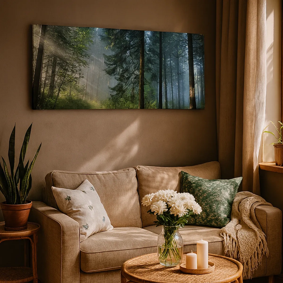 Canvastavla - Bild på duk - Strålande på morgonen - 30x30 cm