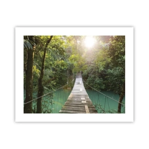 Affisch - Vid azurblått vatten till azurblå skog - 50x40 cm