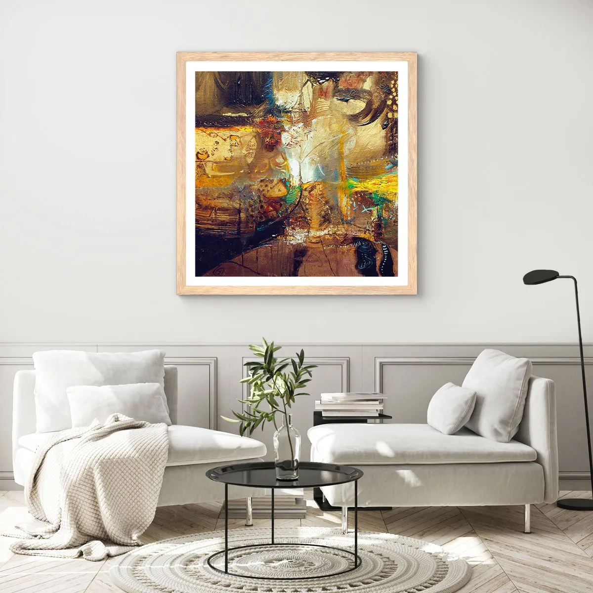 Affisch i ram av ljusek - Kallt, varmare, hett - 30x30 cm