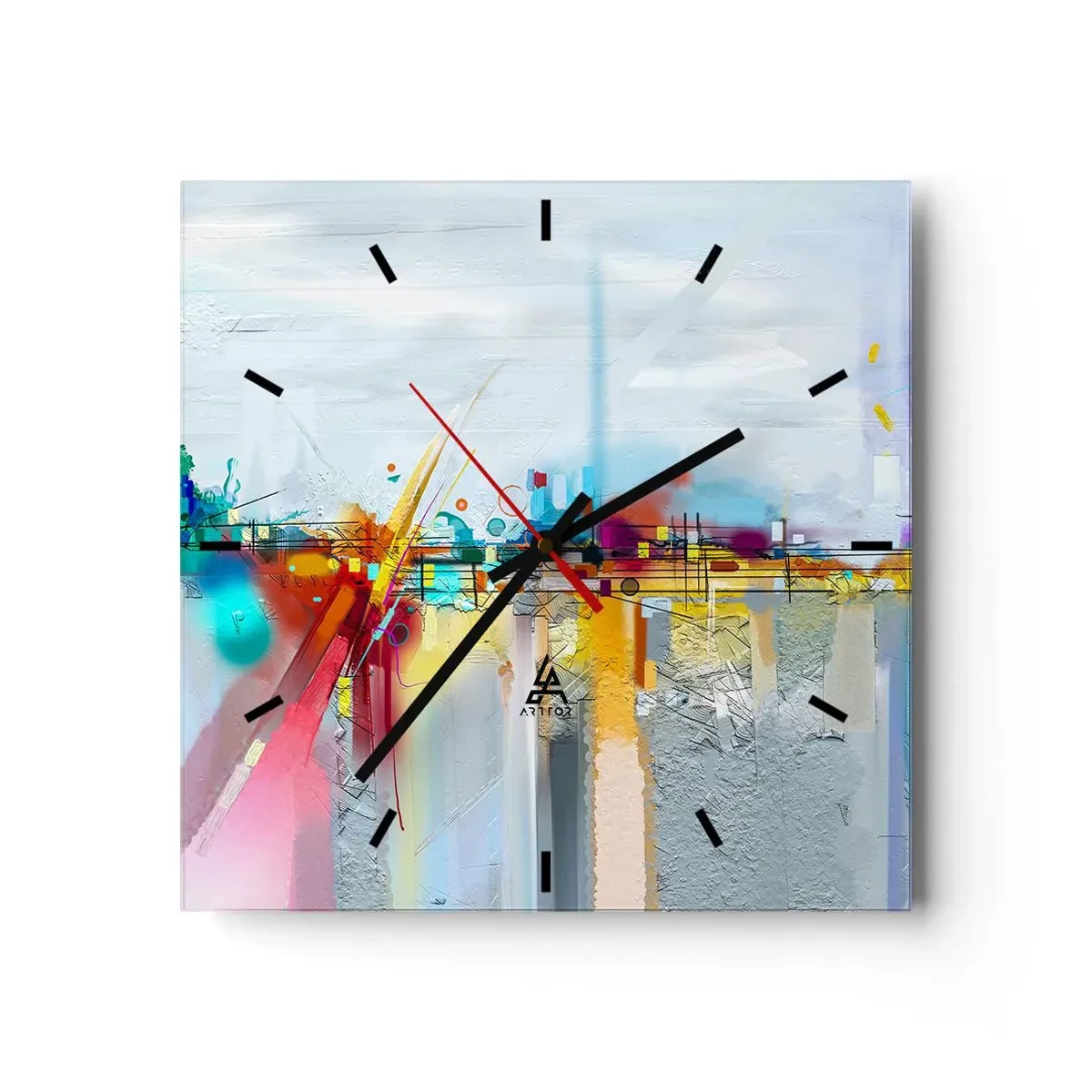 Väggklocka - Klocka på glas - Glädjens bro över livets flod - 30x30 cm