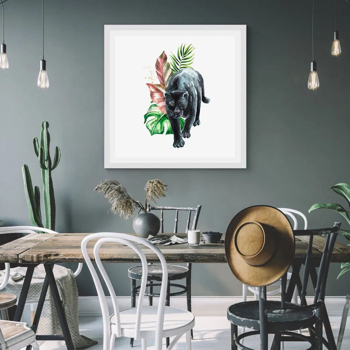 Affisch i vit ram - Vilt hjärta - 60x60 cm