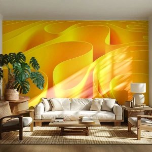 Fototapet Premium Canvas - Som solens vågor - 3D, Modern, Rader - 250x175 cm