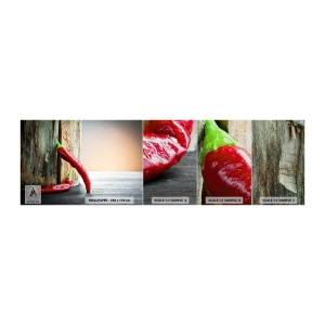 Provbit av fototapet Premium Canvas - Red hot chili peppers - Peppar, Chili, Krydda - 100x30 cm