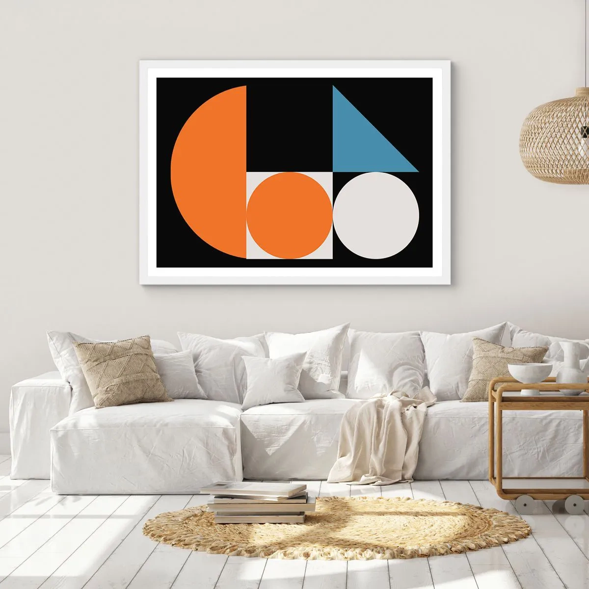 Affisch i vit ram - Geometriska figurer - 91x61 cm