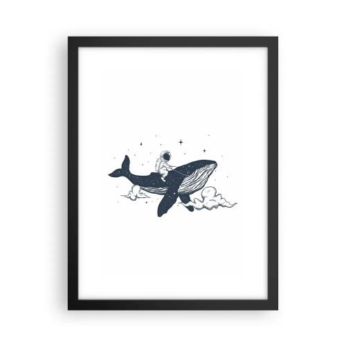 Affisch i svart ram - Rymdäventyr - 30x40 cm