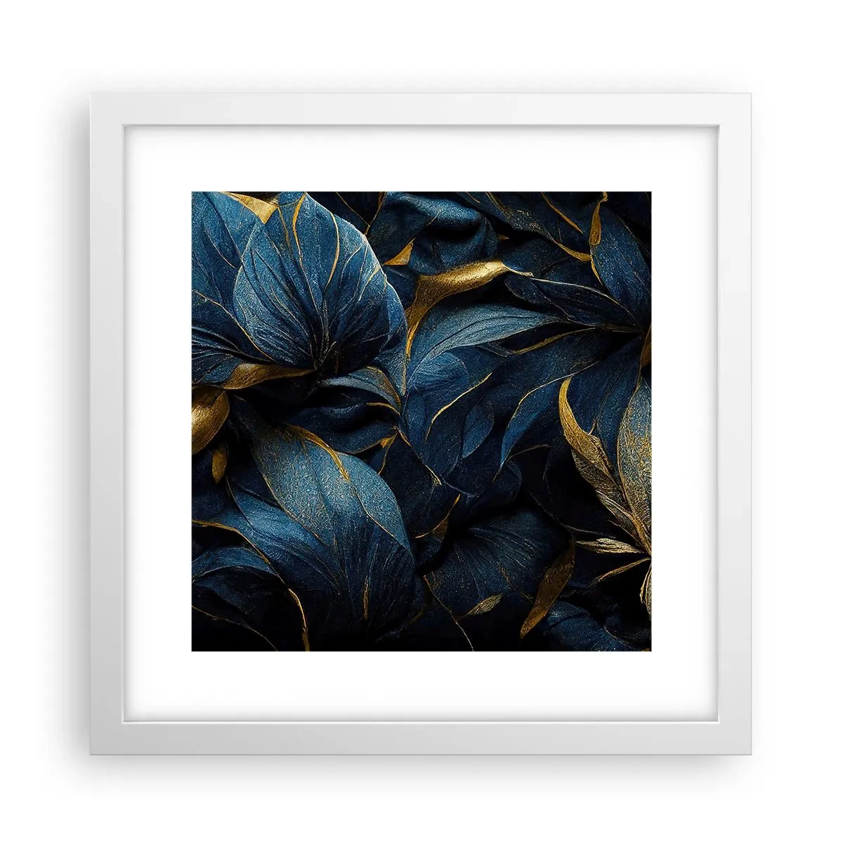 Affisch i vit ram - Fodrad med guld - 30x30 cm