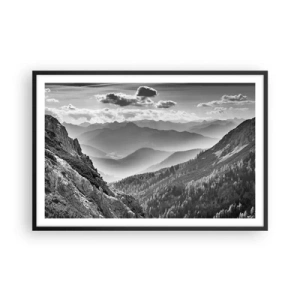 Affisch i svart ram - Ända fram till horisonten - 91x61 cm