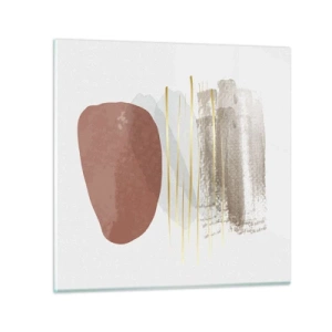 Glastavla - Bild på glas - Abstrakt pelargång - 70x70 cm