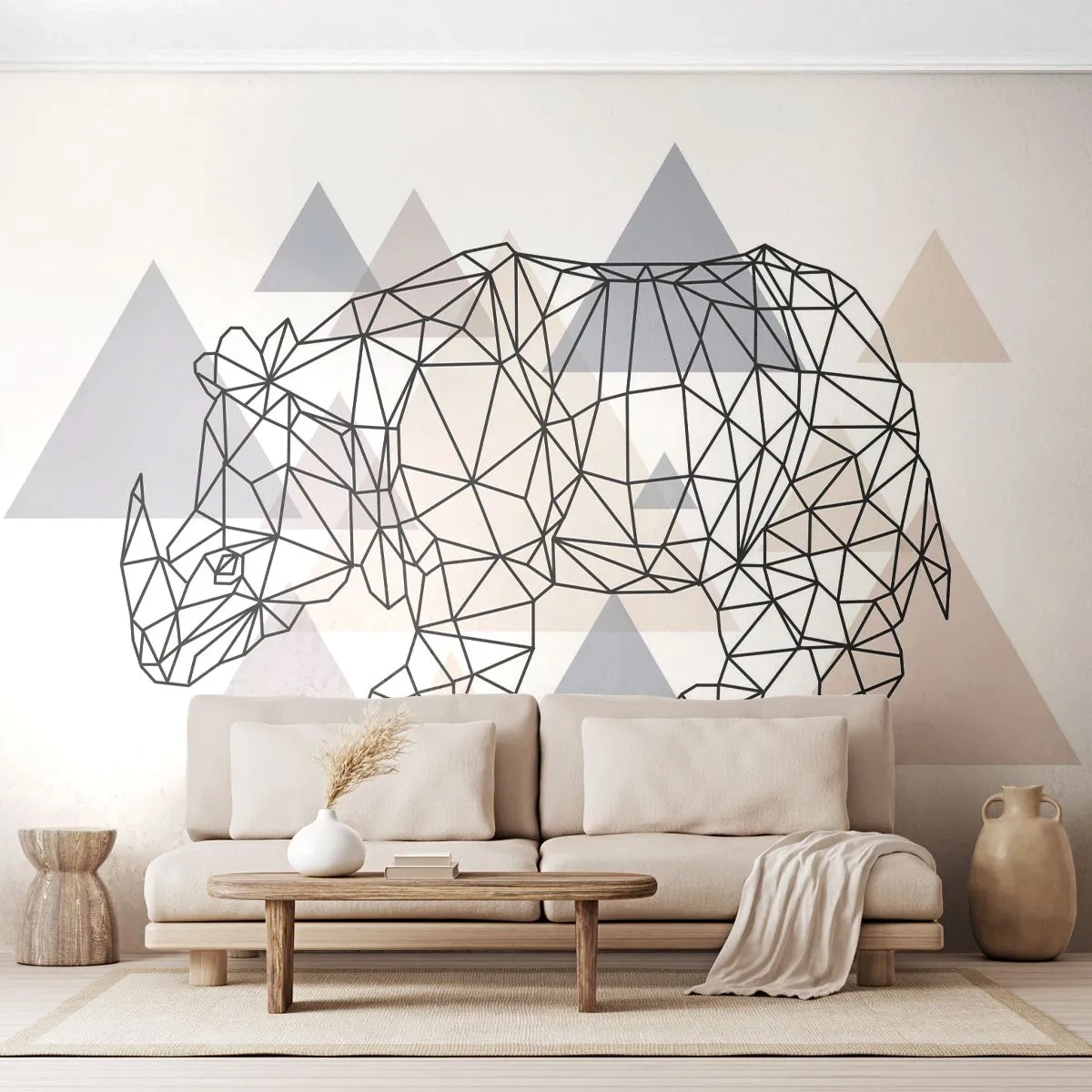 Självhäftande Fototapet Deluxe Sticker - Kraftens struktur - Abstraktion, Grafik, Noshörning - 250x175 cm