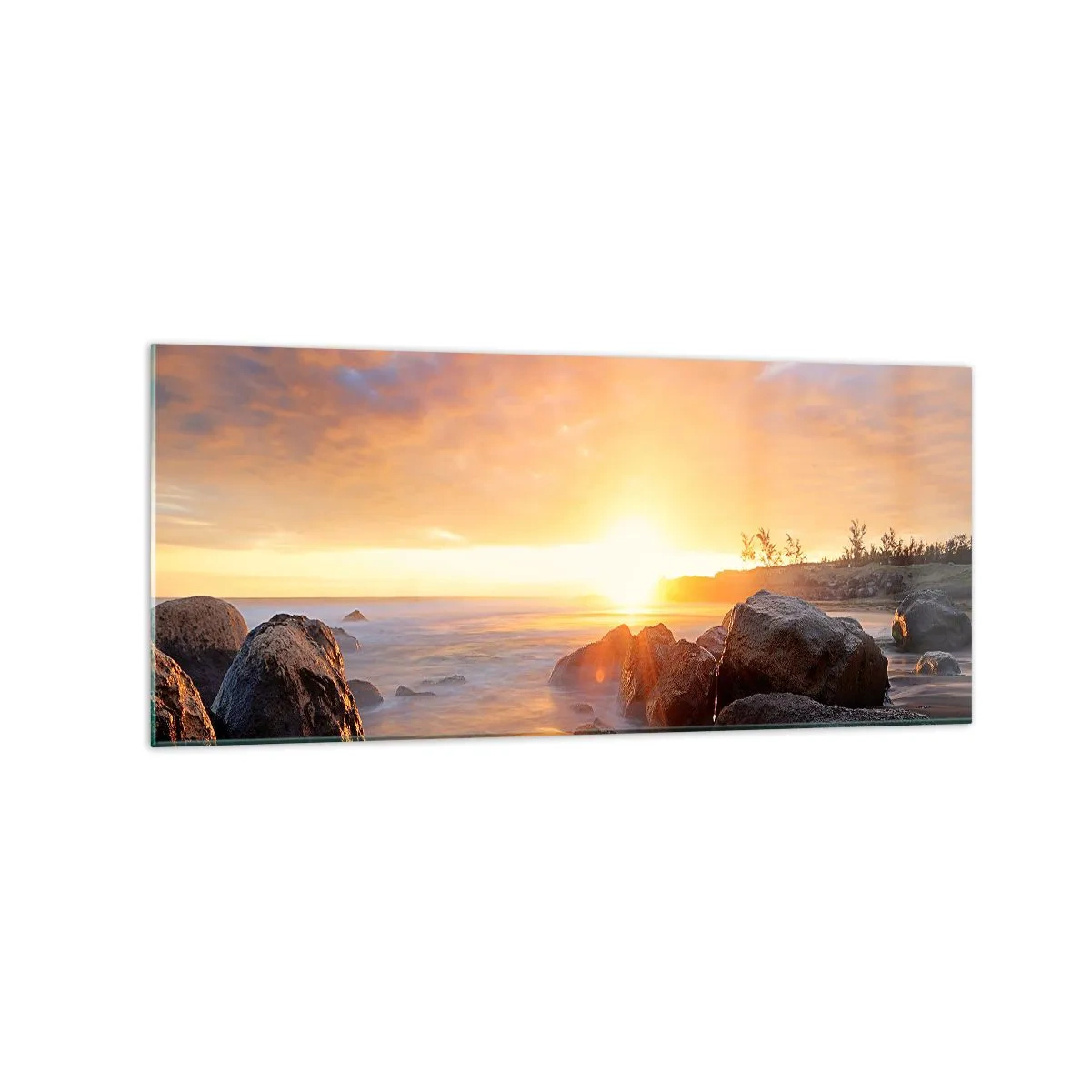 Glastavla - Bild på glas - Kvällens ljusa bris - 120x50 cm