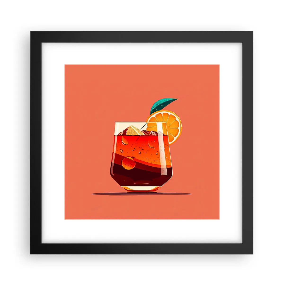 Affisch i svart ram - Sommarens förfriskning - 30x30 cm