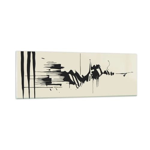 Glastavla - Bild på glas - Skyndsam abstraktion - 90x30 cm