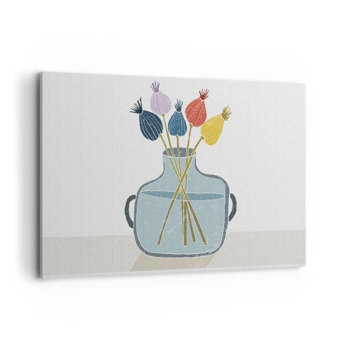 Canvastavla - Bild på duk - Vallmovas - 120x80 cm