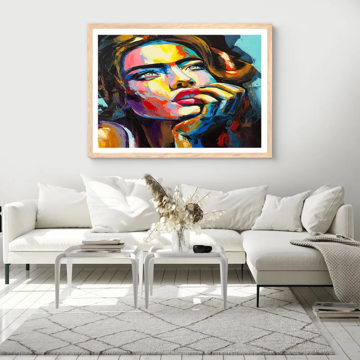 Affisch i ram av ljusek - Drömmar seglar i himlen som fåglar - 100x70 cm