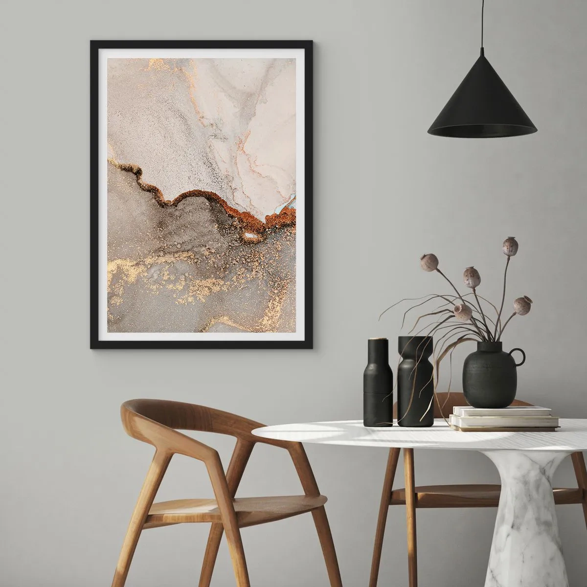 Affisch i svart ram - På färgernas gräns - 30x40 cm