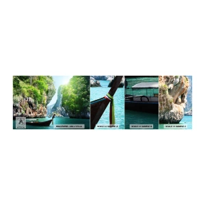 Provbit av självhäftande fototapet Deluxe Sticker - Inbjudan till exotisk resa - Landskap, Thailand, Hav - 100x30 cm
