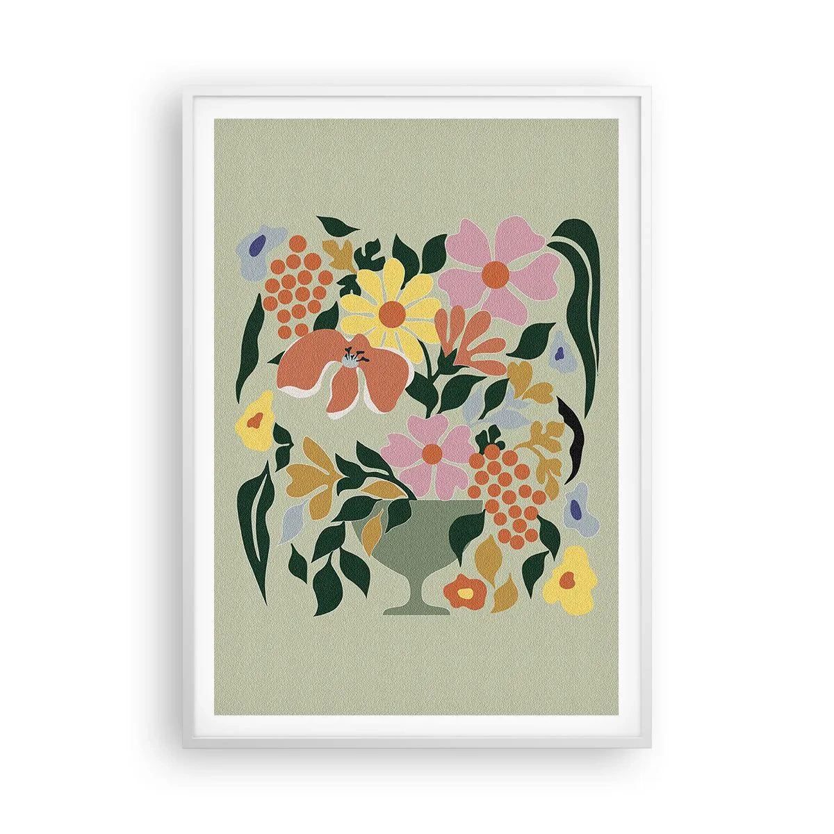 Affisch i vit ram - En bukett full av liv - 70x100 cm