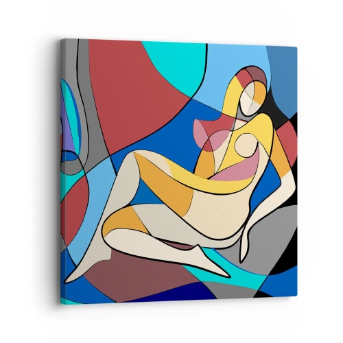 Canvastavla - Bild på duk - Kubistisk nakenbild - 30x30 cm
