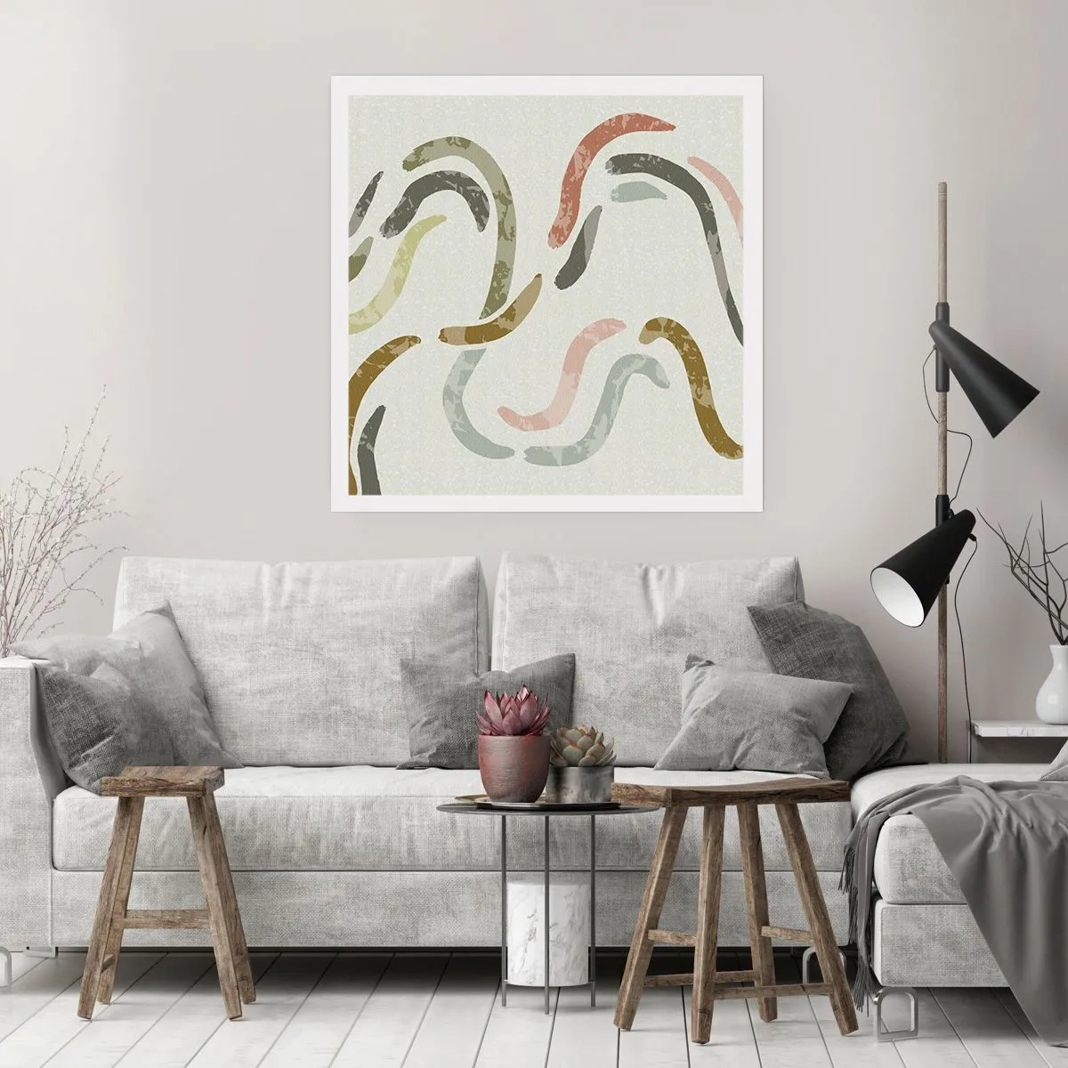 Affisch - Abstraktionens glada dans - 60x60 cm