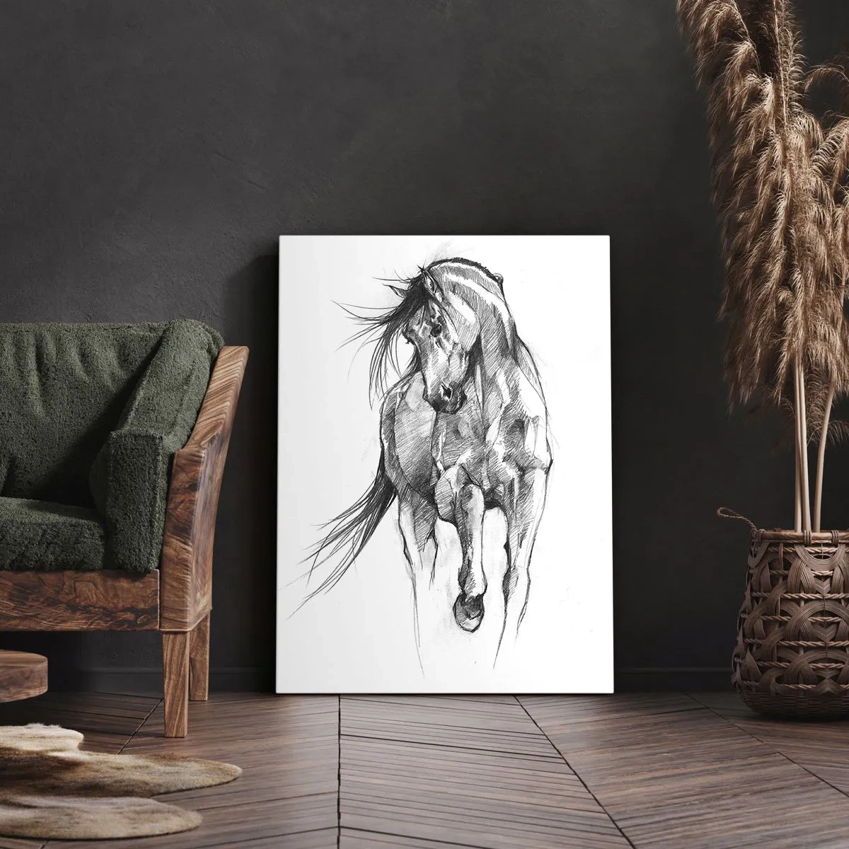 Canvastavla - Bild på duk - Elegant trav - 45x80 cm