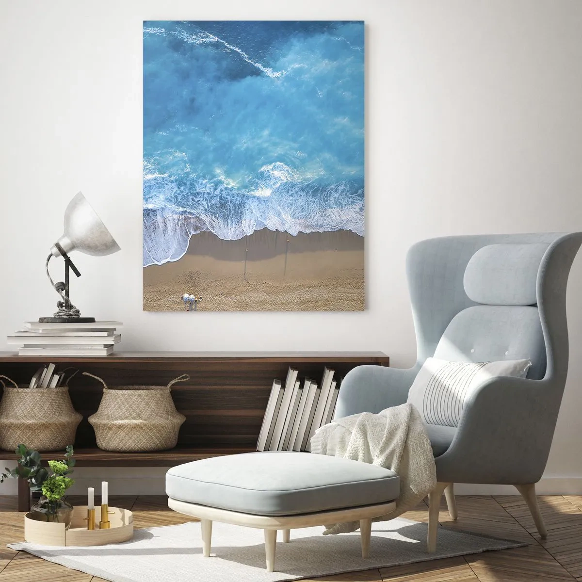 Glastavla - Bild på glas - Blå styrka - 50x70 cm