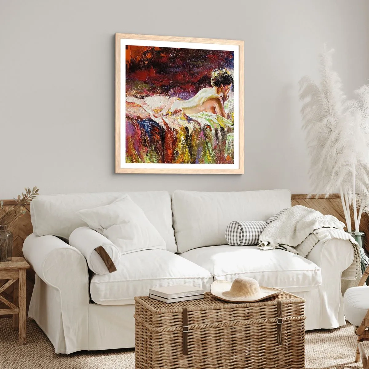 Affisch i ram av ljusek - Venus försänkt i sina tankar - 60x60 cm