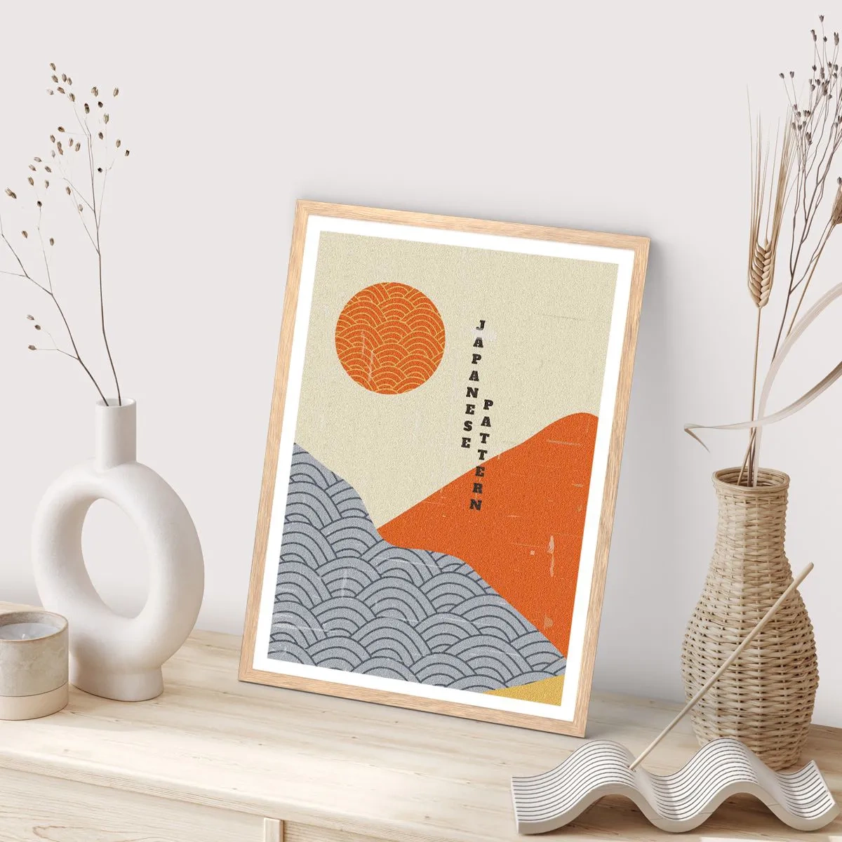 Affisch i ram av ljusek - I den japanska andan - 70x100 cm