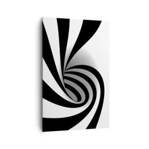 Canvastavla - Bild på duk - Roterande svart-vit - 80x120 cm
