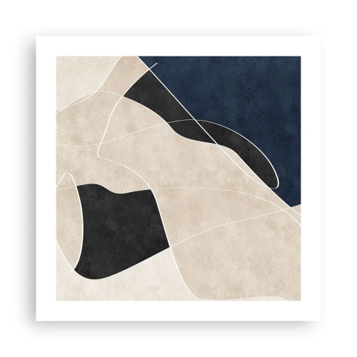 Affisch - Abstrakt komposition - färgkontrast - 50x50 cm