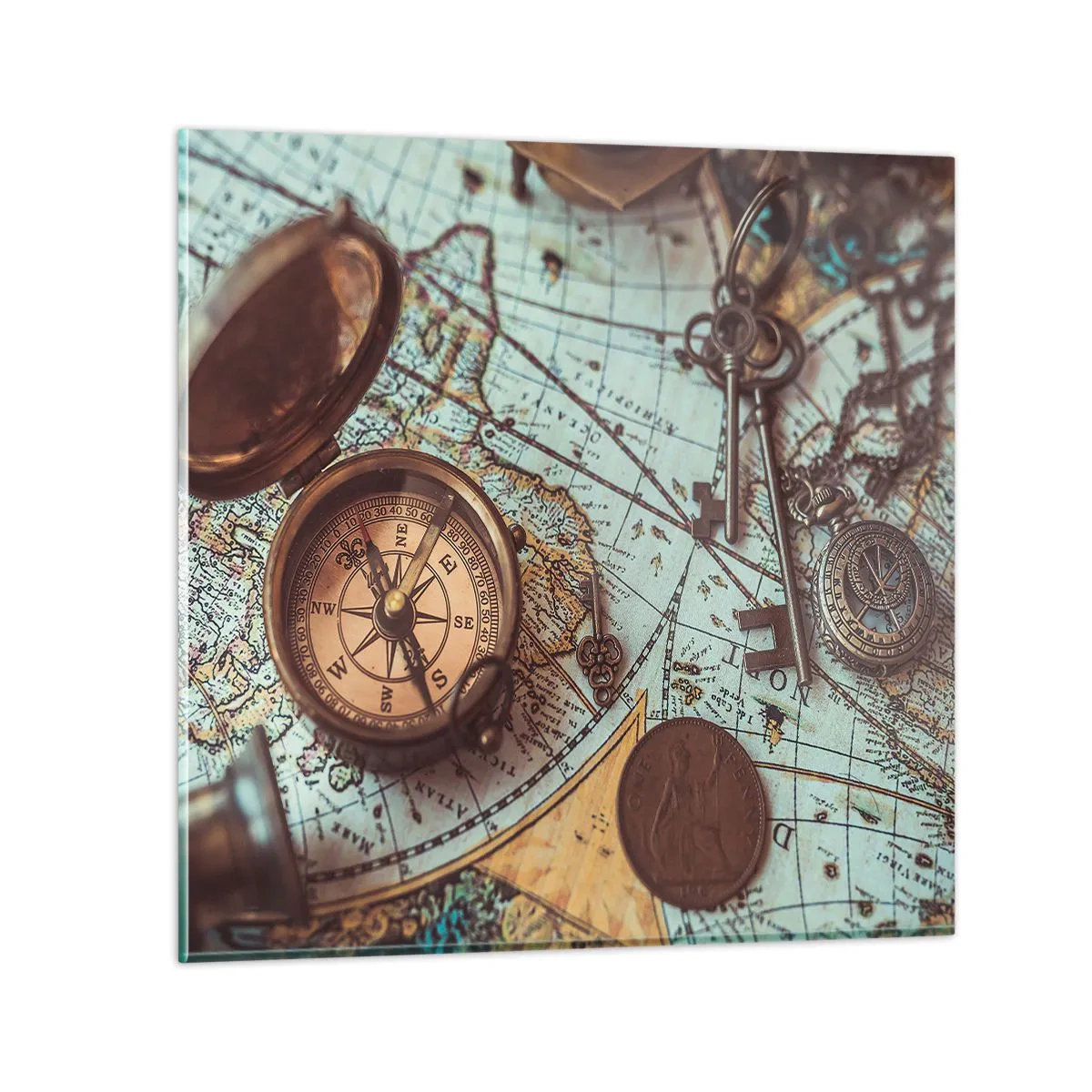 Glastavla - Bild på glas - För äventyrare - 60x60 cm