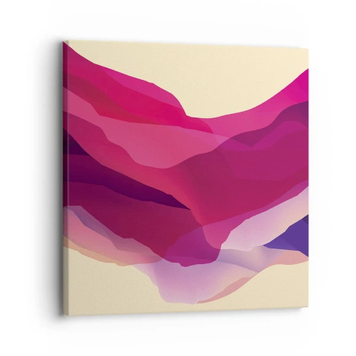Canvastavla - Bild på duk - Purpurfärgade vågor - 30x30 cm