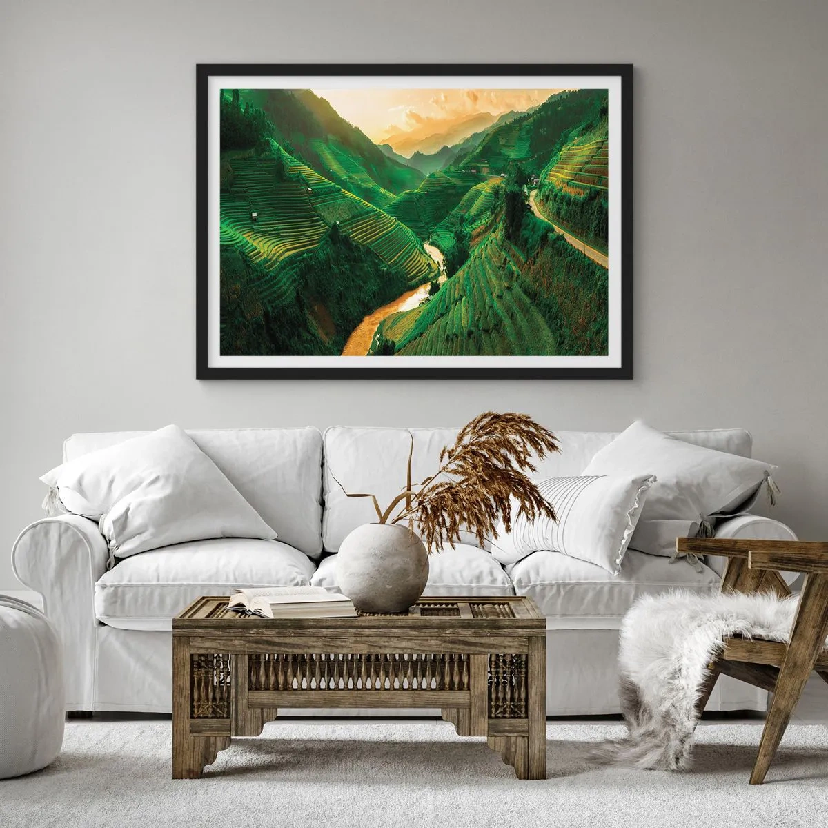 Affisch i svart ram - Vietnamesisk dal - 50x40 cm