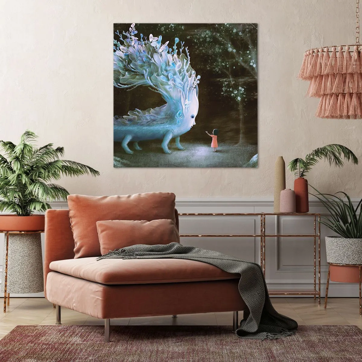 Canvastavla - Bild på duk - Fantastiskt möte - 50x50 cm