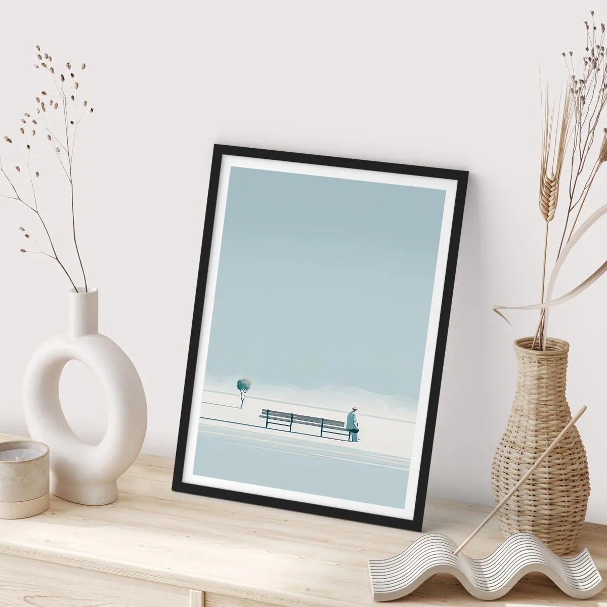 Affisch i svart ram - Ja, jag väntar. - 61x91 cm