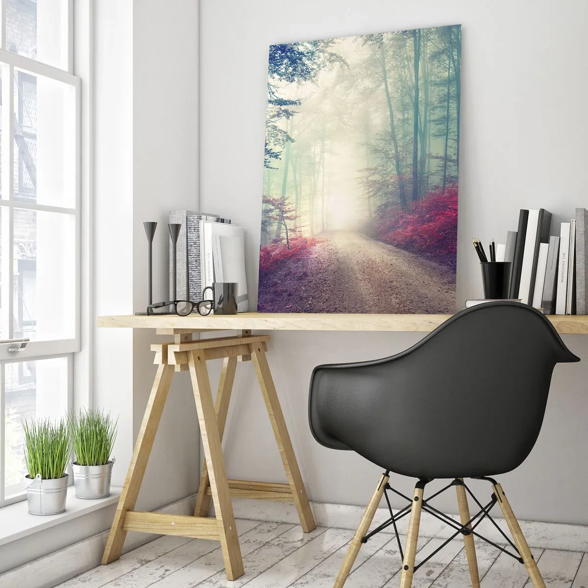Glastavla - Bild på glas - Det är bra att gå upp tidigt - 50x70 cm