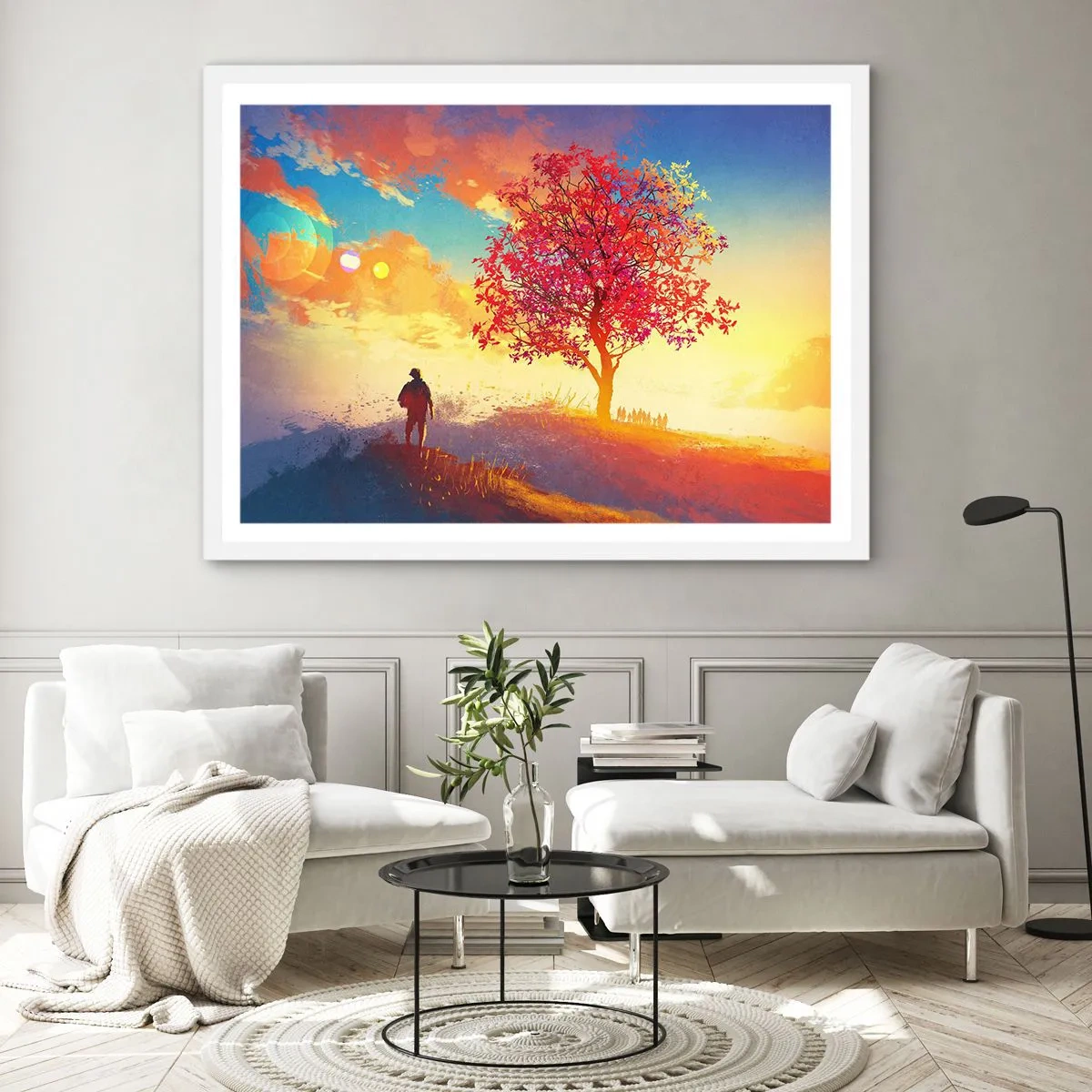 Affisch i vit ram - Pilgrim i målet - 100x70 cm