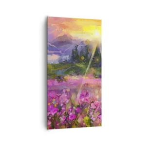 Canvastavla - Bild på duk - I dalen under solens beskydd - 65x120 cm