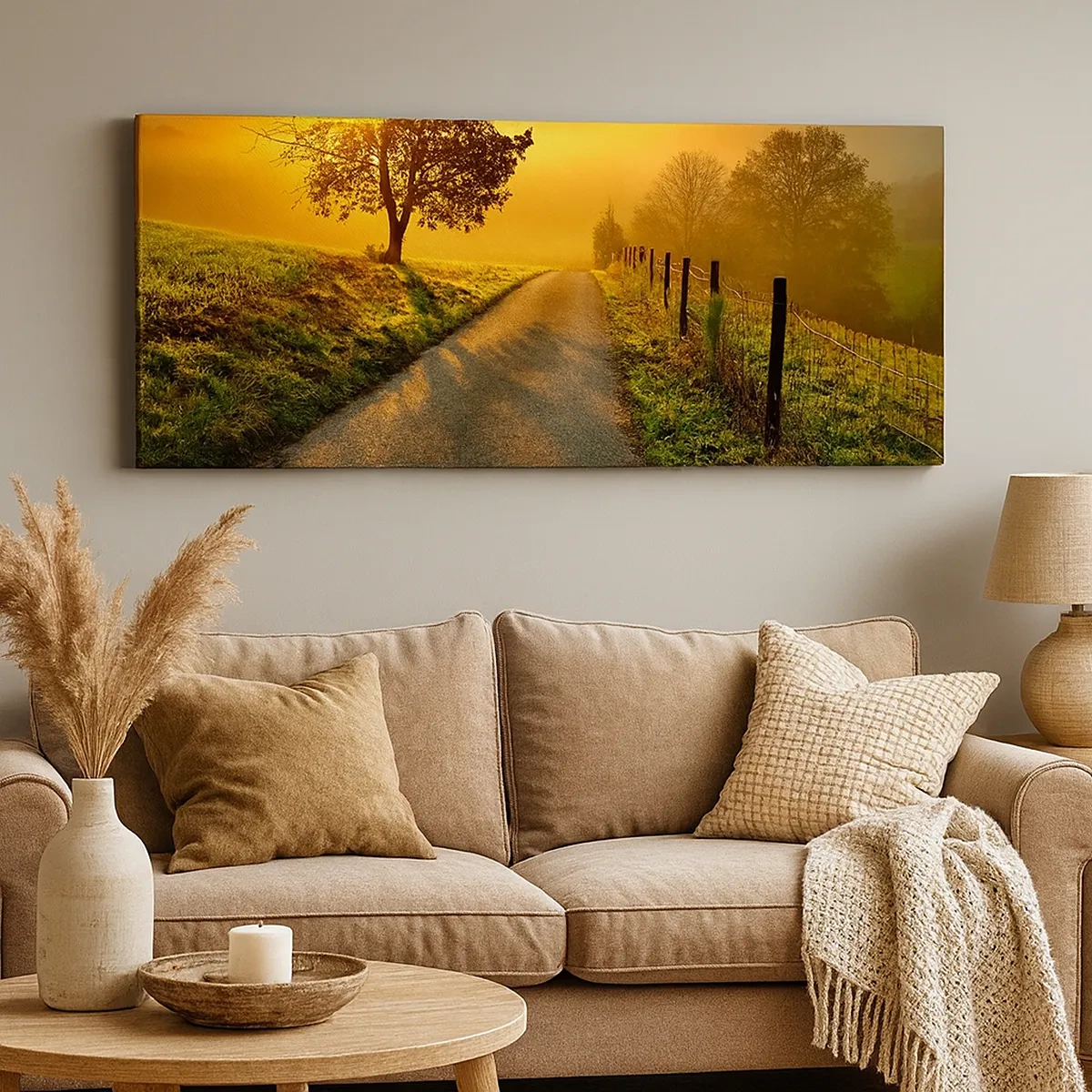 Canvastavla - Bild på duk - Honungfärgad eftermiddag - 30x30 cm